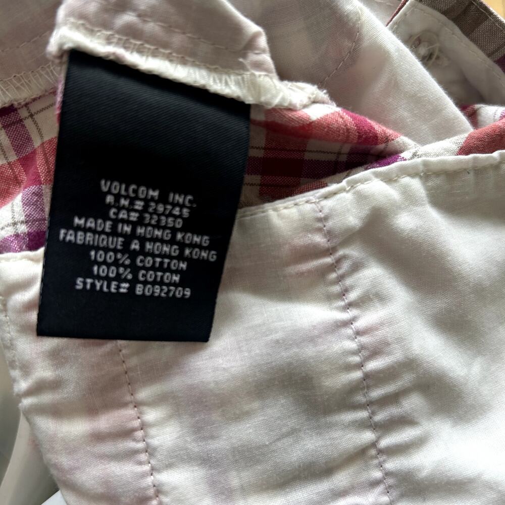 Vintage Y2K Volcom Shorts Plaid Size 7 Preppy Mid Rise Mini Skater Multicolor - Picture 6 of 6
